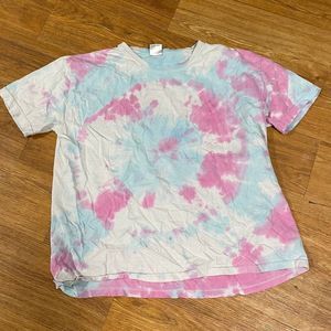 Creativity for Kids Short Sleeve Cotton Tie Dye Shirt Size XL Pink Blue